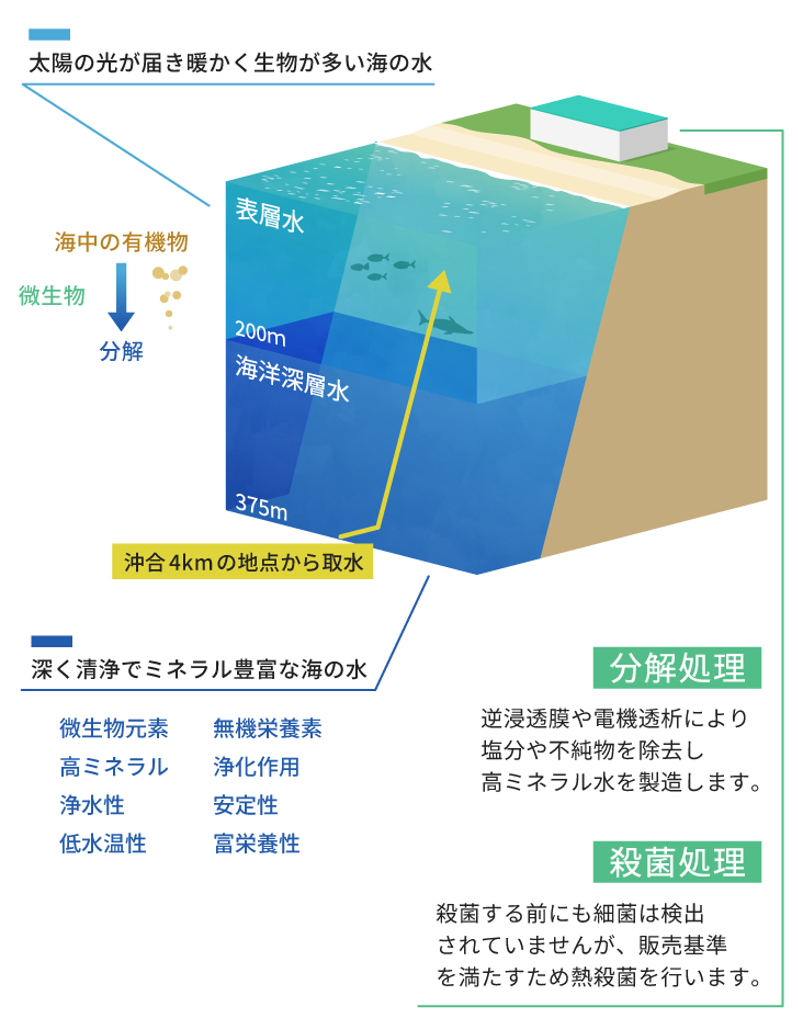 表層水と海洋深層水